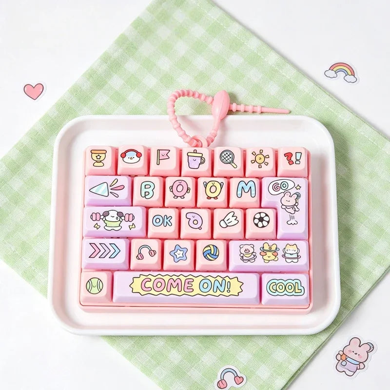 26-Key Fidget Keyboard Keychain Clicker Toy – Bag Pendant Gift Fidget Keychain Toy P3 B