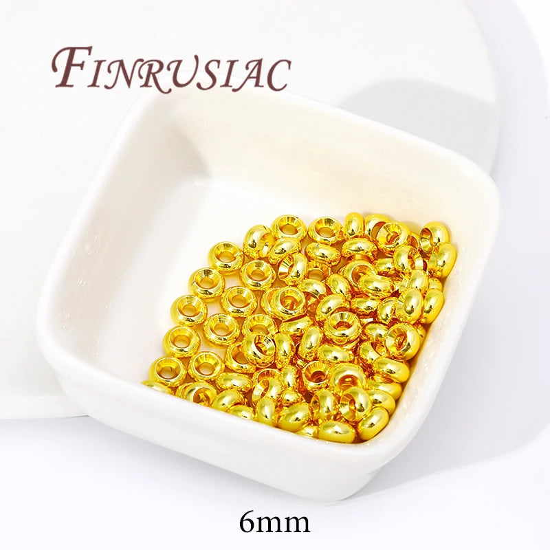 18K Gold Plated Spacer Beads 4mm–8mm | DIY Jewelry Making Jewelry Spacer Beads P3 18K Gold Plated-6mm 20pcs