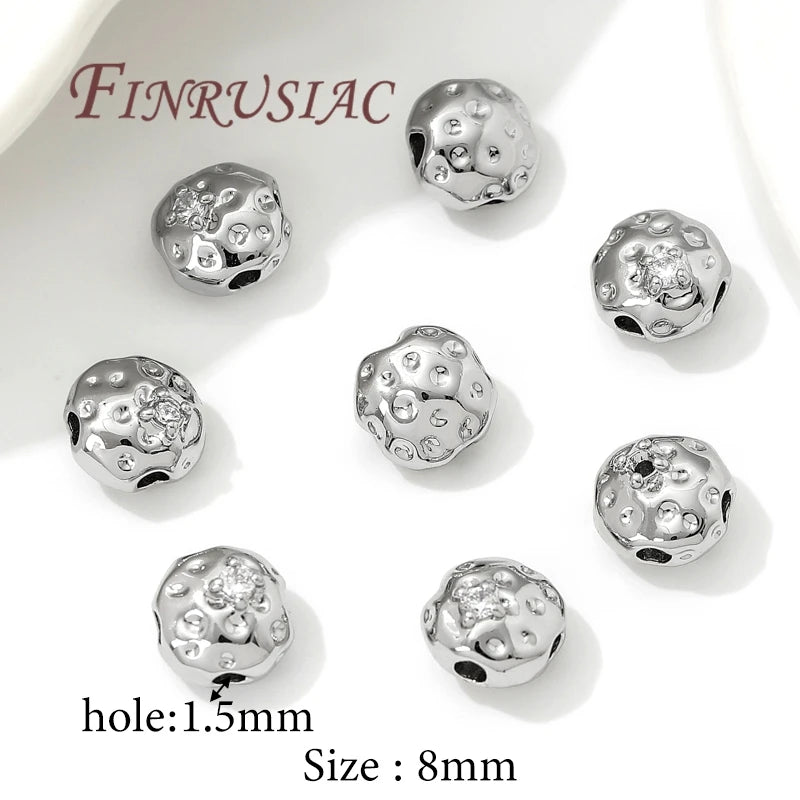 18K Gold Plated Round Spacer Beads 8mm – DIY Jewelry Making Jewelry Spacer Beads P3 Rhodium Plated 4 pieces