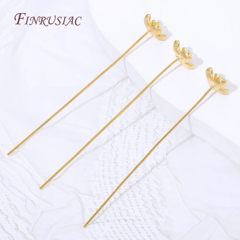 18K Gold Plated Flower Head Pins – DIY Jewelry Making Findings Jewelry Making Pins P3
