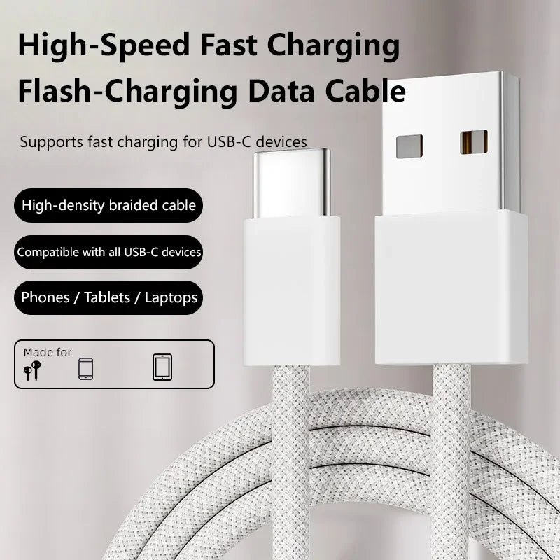 5-Pack USB-A to USB-C 240W Fast Charging Cable | 3A USB Charging Cable P3