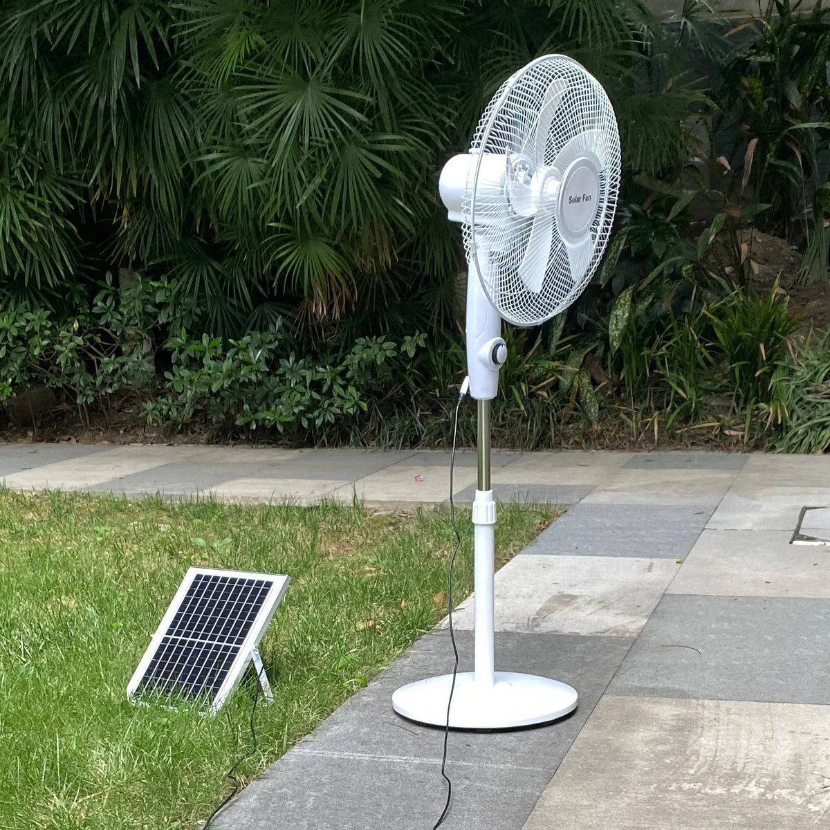 16-Inch Solar Powered Standing Fan with AC Adapter – 9V DC Solar Standing Fan P3 Default Title