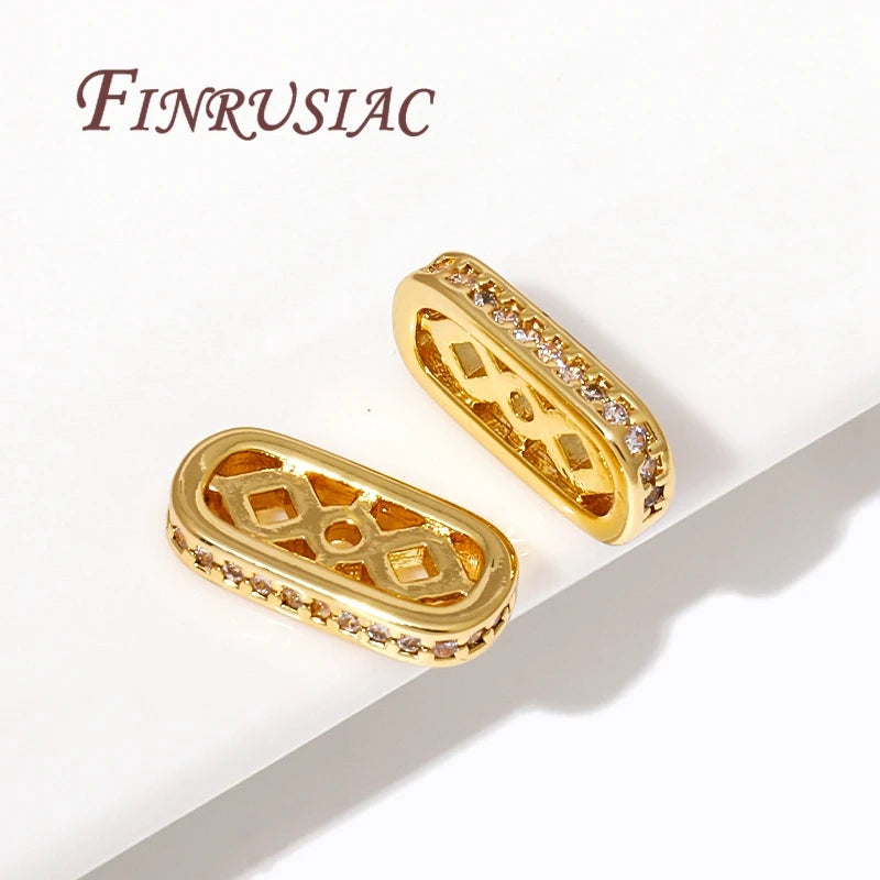 18K Gold Plated Brass Zircon Spacer Beads – DIY Jewelry Spacer Bead Findings P3