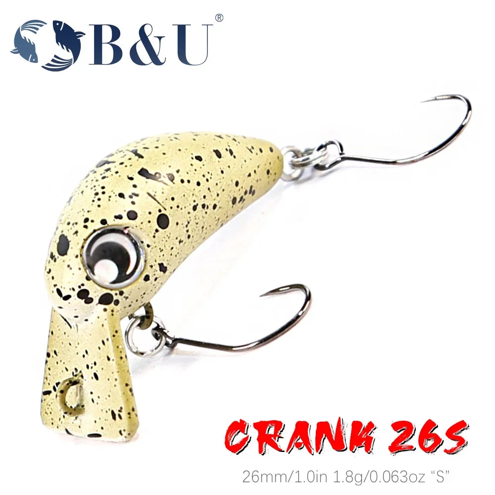 B&U Micro Slow Sinking Crankbait – Trout & Perch Lure Fishing Crankbait Lure P3