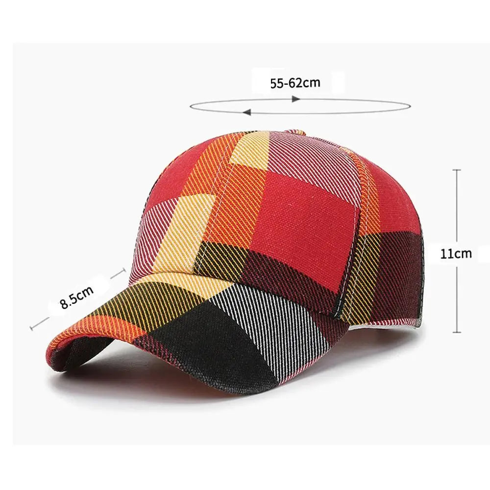 Plaid Baseball Cap – Unisex Adjustable Sun Hat | 4 Colors Baseball Cap P3