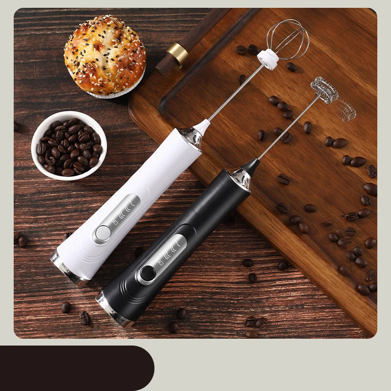 Electric Double Head Milk Frother – Handheld Wireless Foam Maker Milk Frother P3