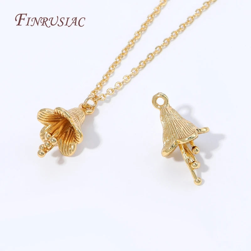 18K Gold Plated Jellyfish Charm – Brass DIY Jewelry Pendant Jewelry Making Charm P3