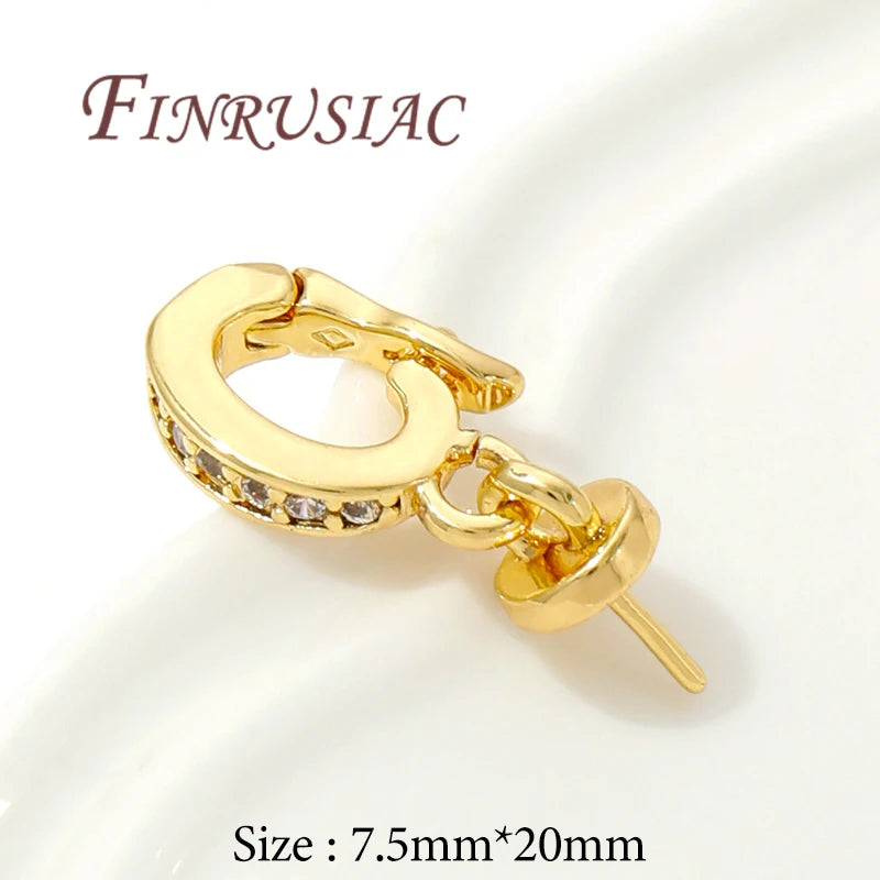 18K Gold Plated Pearl Pendant Charm Connectors | DIY Jewelry Jewelry Making Findings P3 18K Real Gold Plated 2 pieces