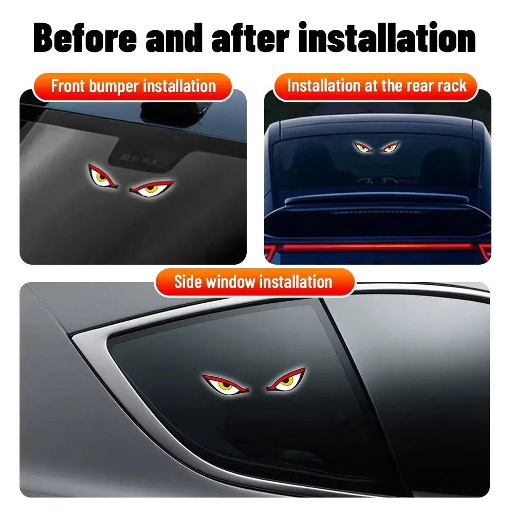 Solar USB Car Demon Eye LED Ambient Light | Breathing Neon Car Atmosphere Light P3