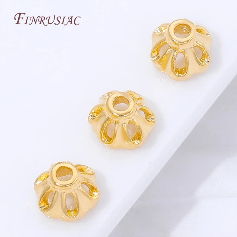 18K Gold Plated Flower Spacer Beads & Brass Bead Caps | DIY Jewelry Jewelry Findings P3