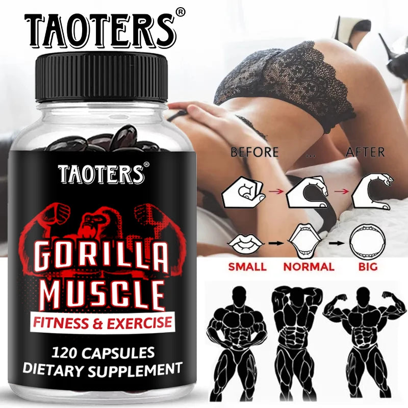 Gorilla Muscle Capsules – Horny Goat Weed, Ginseng & Maca Root Herbal Supplement Capsules P3