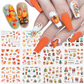 Fall Gold Maple Leaf Nail Stickers – Water Transfer Decals 12pc Nail Art Stickers P3 BN1669 1680