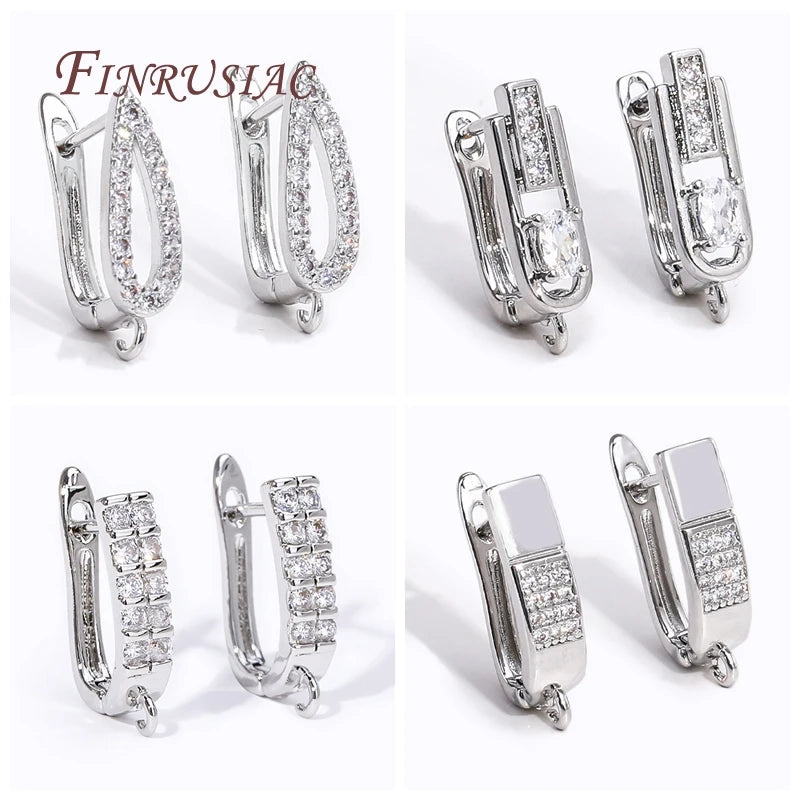 18K Gold Plated Zircon Earring Hook Clasps | DIY Jewelry Findings Earring Hook Findings P3