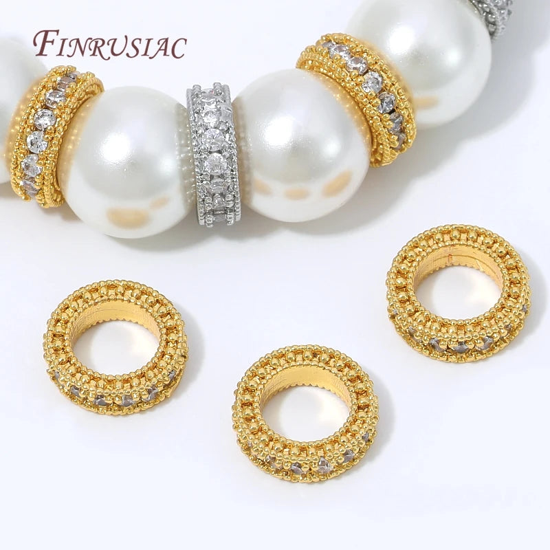 18K Gold Plated Zircon Spacer Beads | DIY Jewelry Making Jewelry Making Beads P3