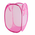 Folding Laundry Basket – Collapsible Mesh Hamper & Organizer Laundry Basket P3 pink