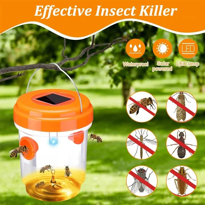 Solar Wasp Trap Outdoor UV LED – Non-Toxic Insect Bee Catcher Solar Insect Trap P3