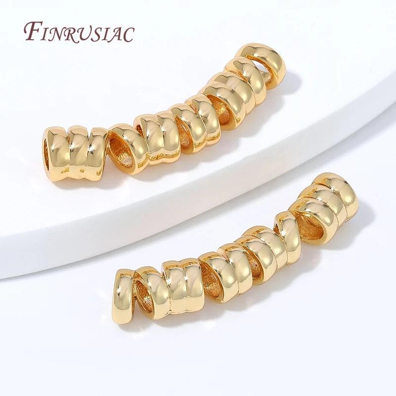18K Gold Plated Wavy Spacer Beads – DIY Jewelry Making Jewelry Spacer Beads P3