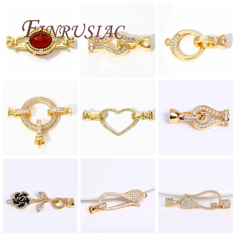 18K Gold Plated Zircon Clasp Connectors – DIY Jewelry Making Jewelry Clasp Connector P3