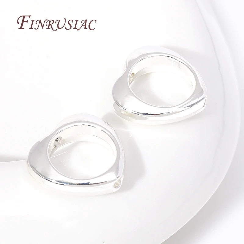 Silver Plated Heart Bead Frame Connectors – DIY Jewelry 10/20pc Jewelry Findings P3