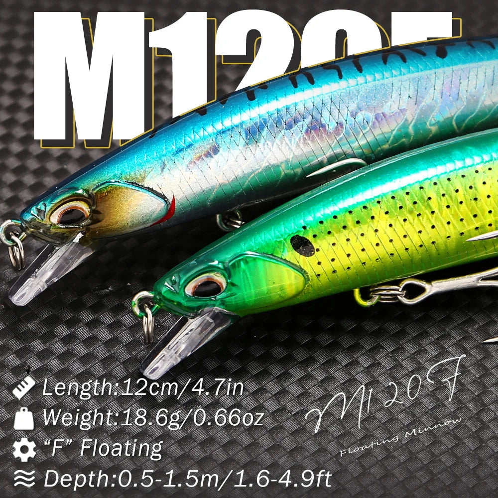 B&U 120mm Saltwater Floating Minnow Lure – Long Cast Jerkbait Saltwater Fishing Lure P3