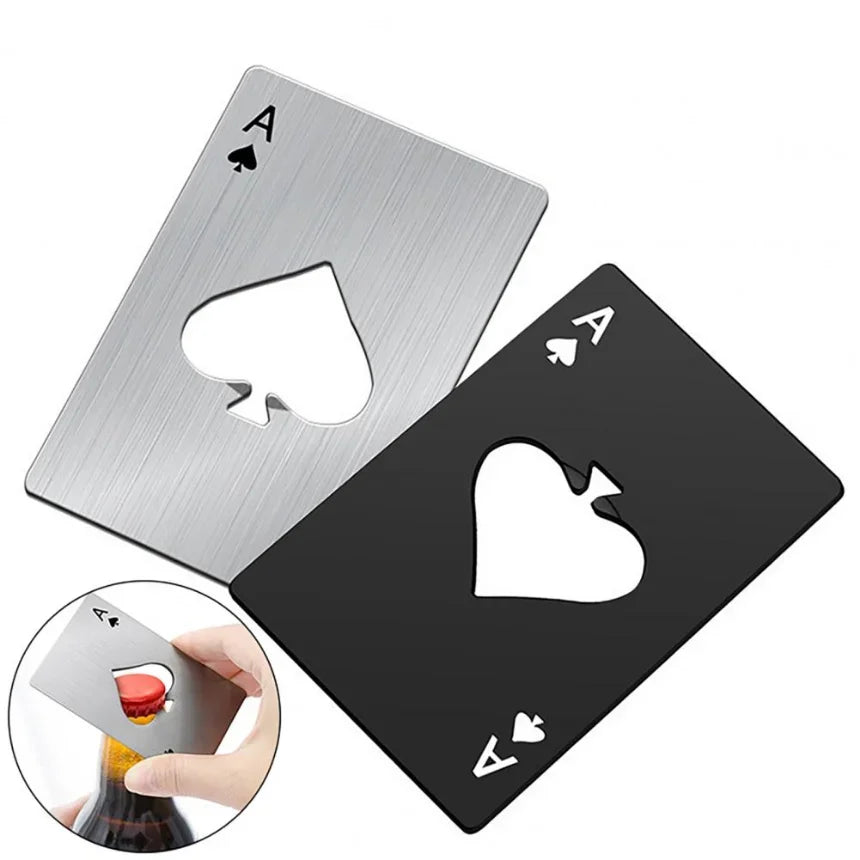 Ace Spade Bottle Opener | Stainless Steel Card-Size Bar Tool Bottle Opener P3