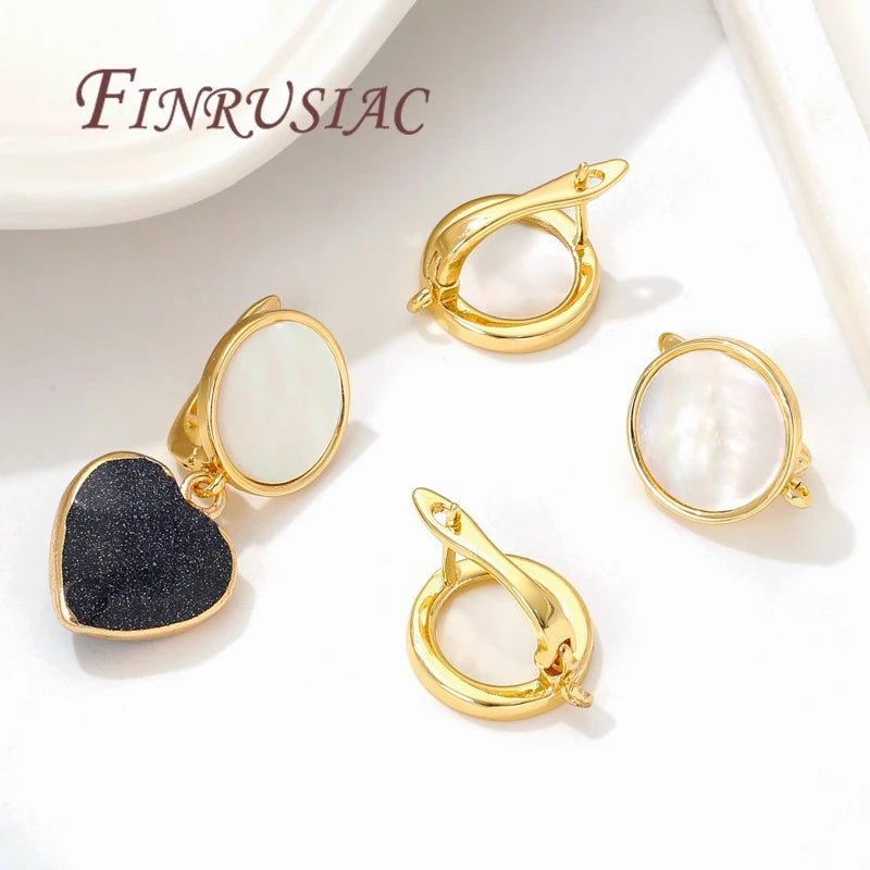 18K Gold Plated Natural Shell Earring Clasps – DIY Jewelry Earring Jewelry Findings P3