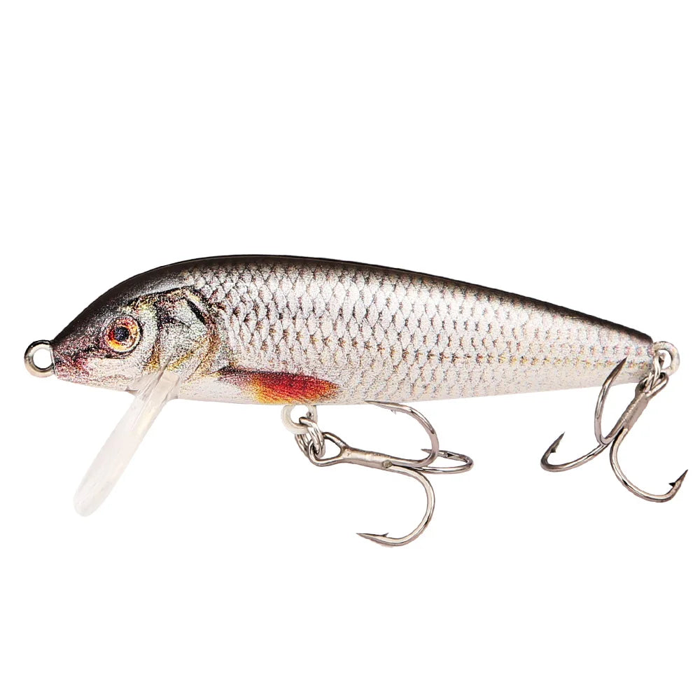 B&U Sinking Minnow Lure – 3D Hard Bait Bass Trout Pike Fishing Hard Bait P3 silvery 1pc-7cm-7.1g