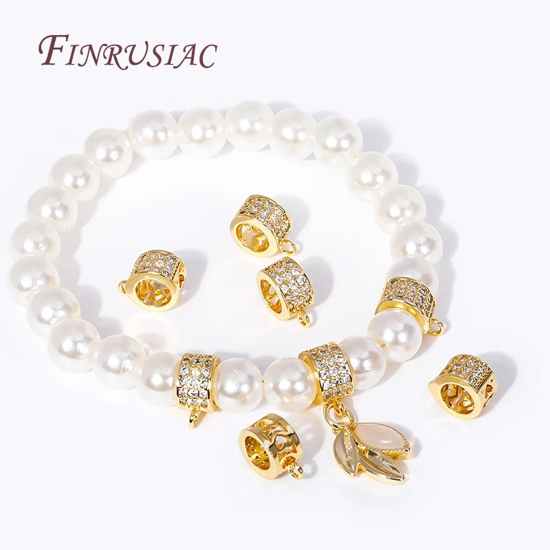 18K Gold Plated Brass Zircon Bail Beads – DIY Jewelry Findings Jewelry Finding Bail P3