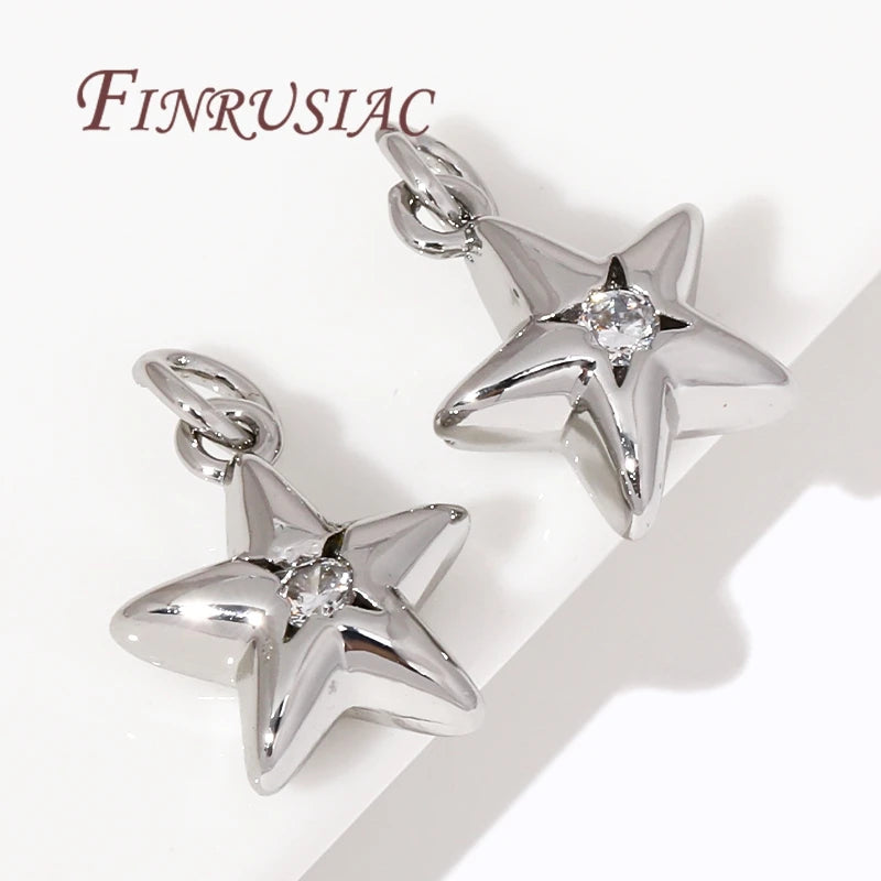 18K Gold Plated Star Charms – Brass Zircon DIY Jewelry Pendants DIY Jewelry Charms P3