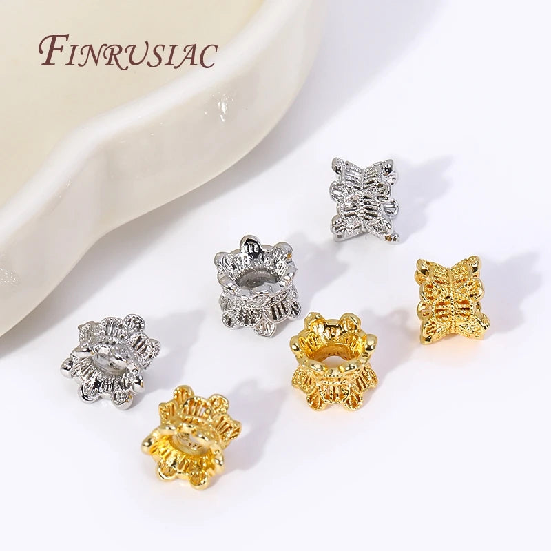 18K Gold Plated Brass Flower Spacer Bead Caps | DIY Jewelry Jewelry Spacer Beads P3