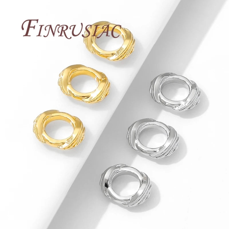 18K Gold Plated Big Hole Spacer Beads 11.5mm DIY Jewelry Gold Spacer Beads P3