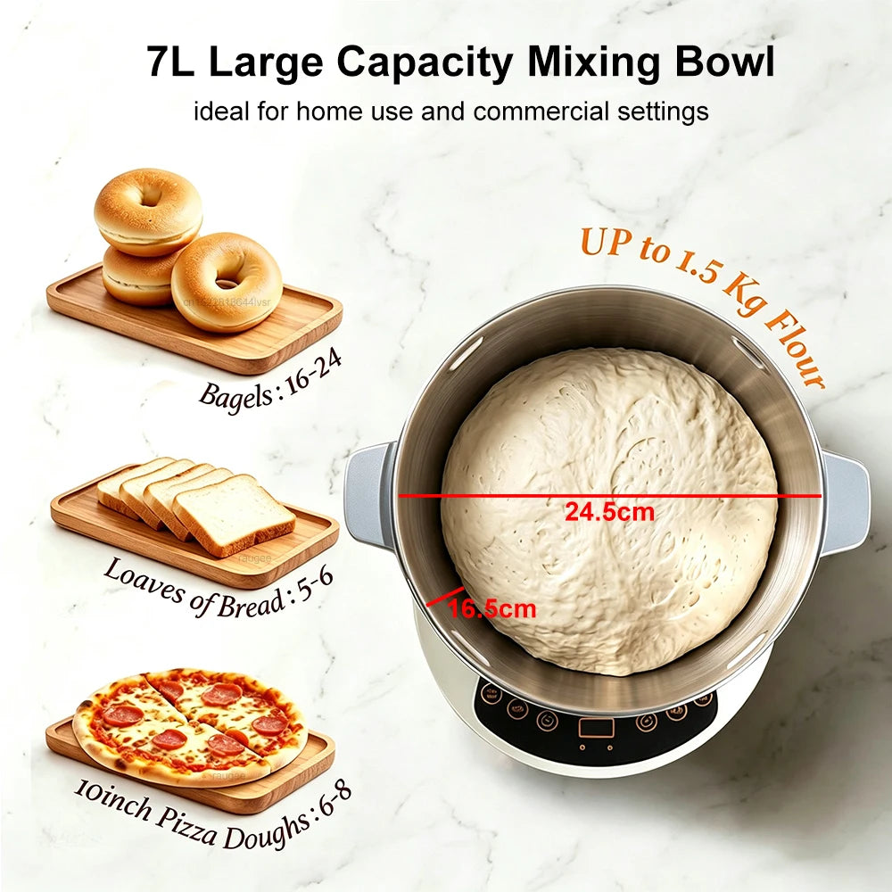 Raugee 7L Electric Dough Kneading Machine with Fermentation Electric Dough Mixer P3