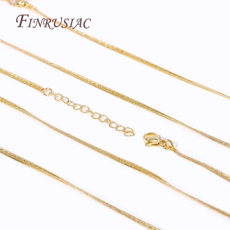18K Gold Plated Blade Snake Chain Necklace | Brass Unisex Chain Necklace P3