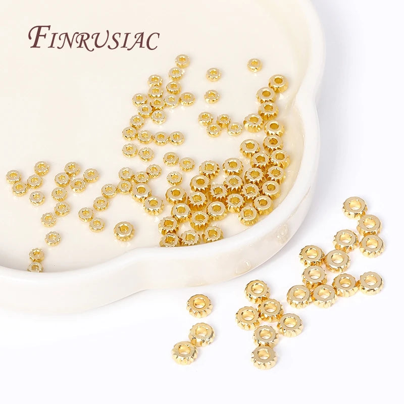 18K Gold Plated Brass Corrugated Spacer Beads | DIY Jewelry Jewelry Spacer Beads P3