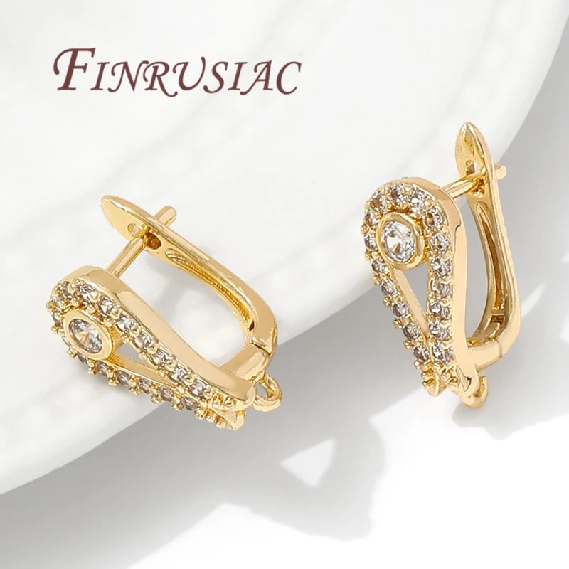 18K Gold Plated Brass Earring Hook Clasps | DIY Earwires Earring Hook Clasps P3