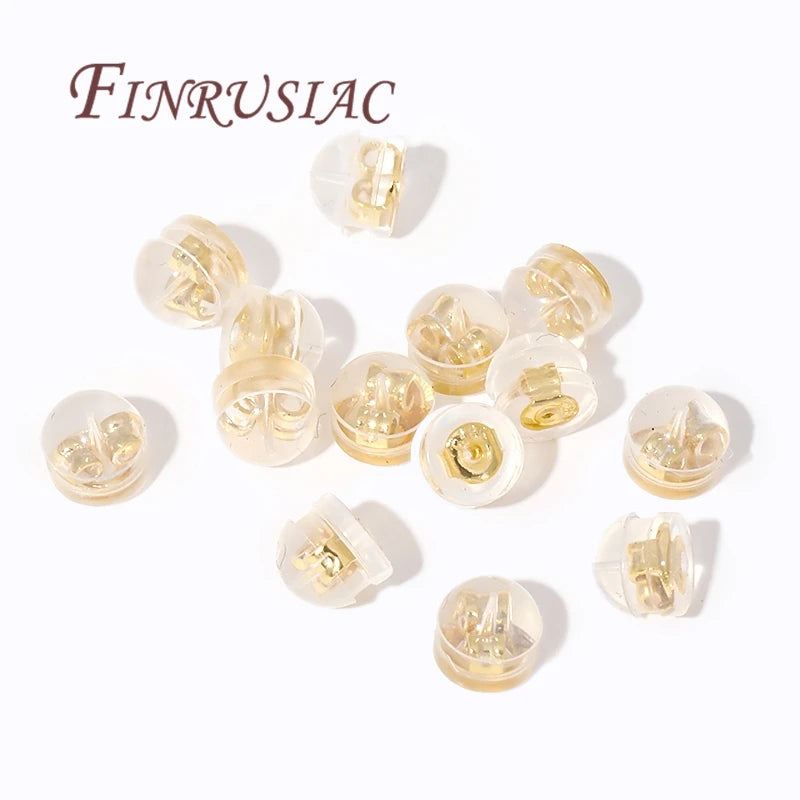 18K Gold Plated Silicone Earring Backs for Studs | 10/30/50 Pcs Earring Backs P3