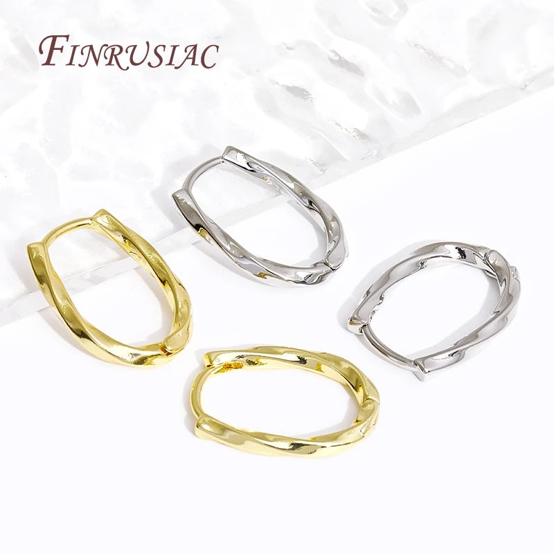 18K Gold Plated Zircon Geometric Hoop Earrings for Women Hoop Earrings P3