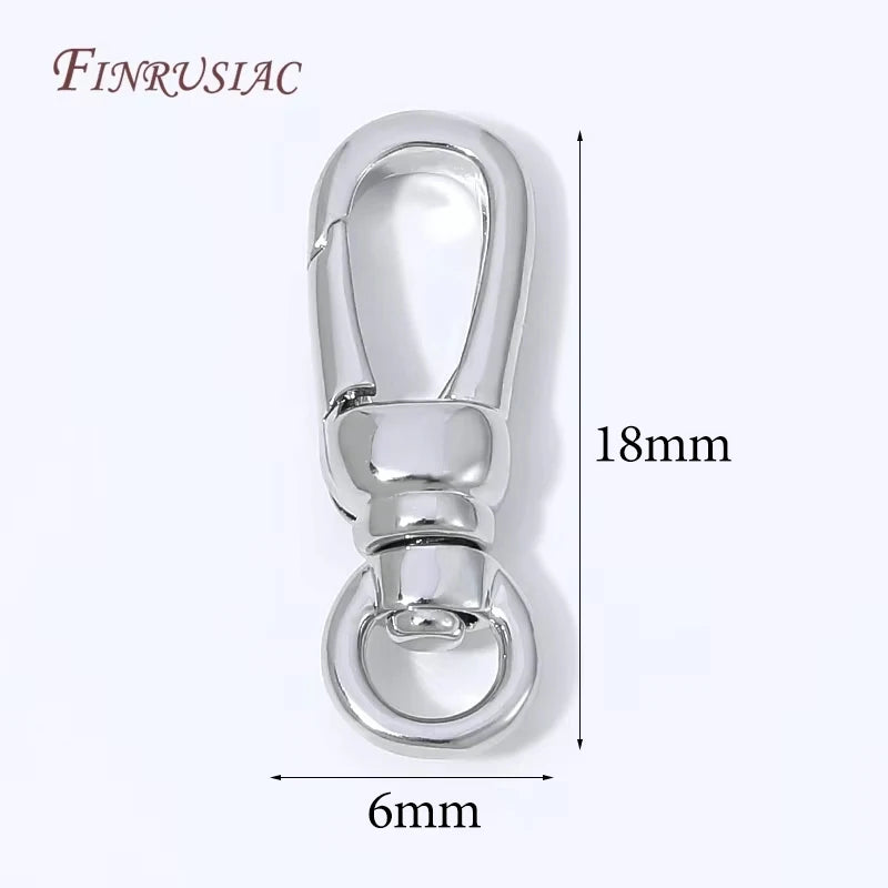 18K Gold Plated Swivel Lobster Clasp | Brass DIY Jewelry Finding Jewelry Clasp Finding P3 Rhodium Plated 4 pieces