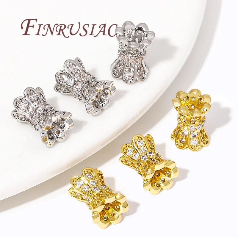18K Gold Plated Zircon Spacer Beads – DIY Bracelet Jewelry Making Jewelry Spacer Beads P3