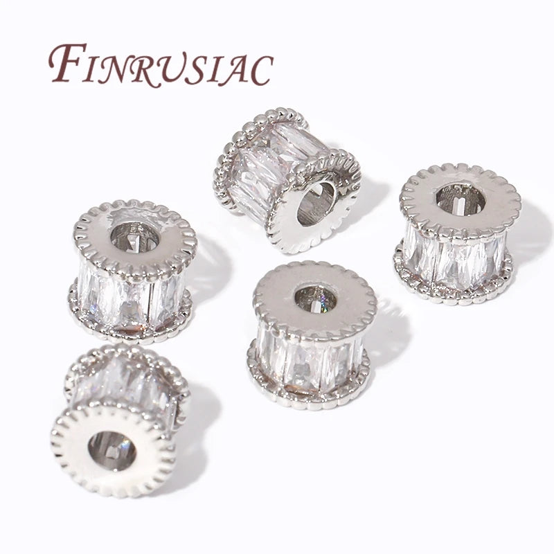 18K Gold Plated Zircon Crystal Spacer Beads – DIY Jewelry Jewelry Spacer Beads P3