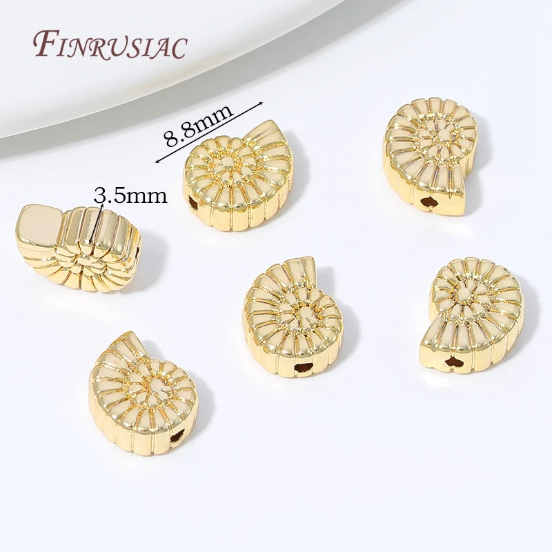 18K Gold Plated Conch Shell Spacer Beads | DIY Jewelry Making Jewelry Spacer Beads P3 18K Gold Plated 6 pieces