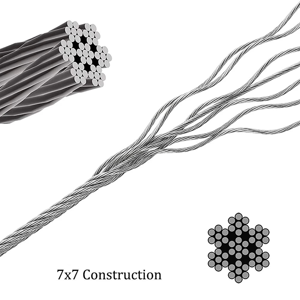 3mm 304 Stainless Steel Wire Rope 7x7 – 20M 30M 50M Cable Stainless Steel Wire Rope P3