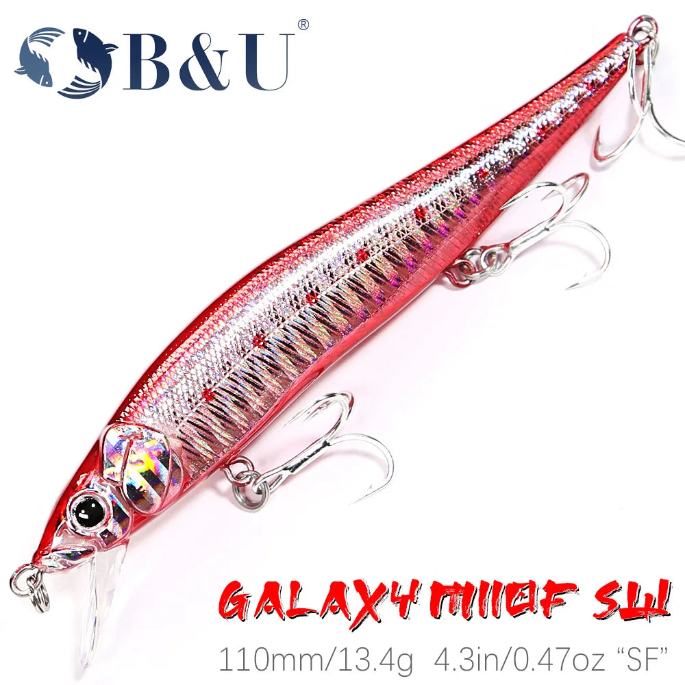 B&U 110mm Floating Minnow Jerkbait – Saltwater Freshwater Lure Fishing Hard Lure P3