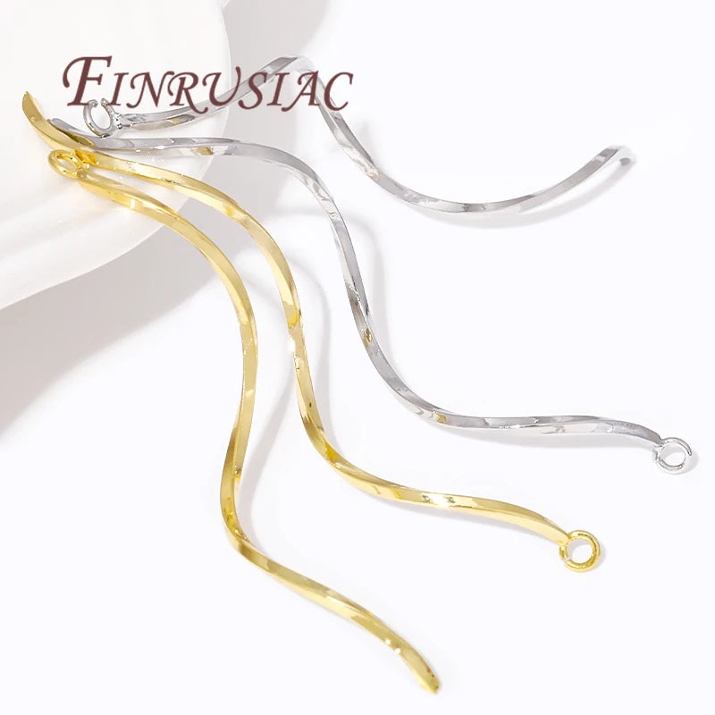 18K Gold Plated S-Shape Wavy Earwire Connector | DIY Jewelry Earring Findings P3