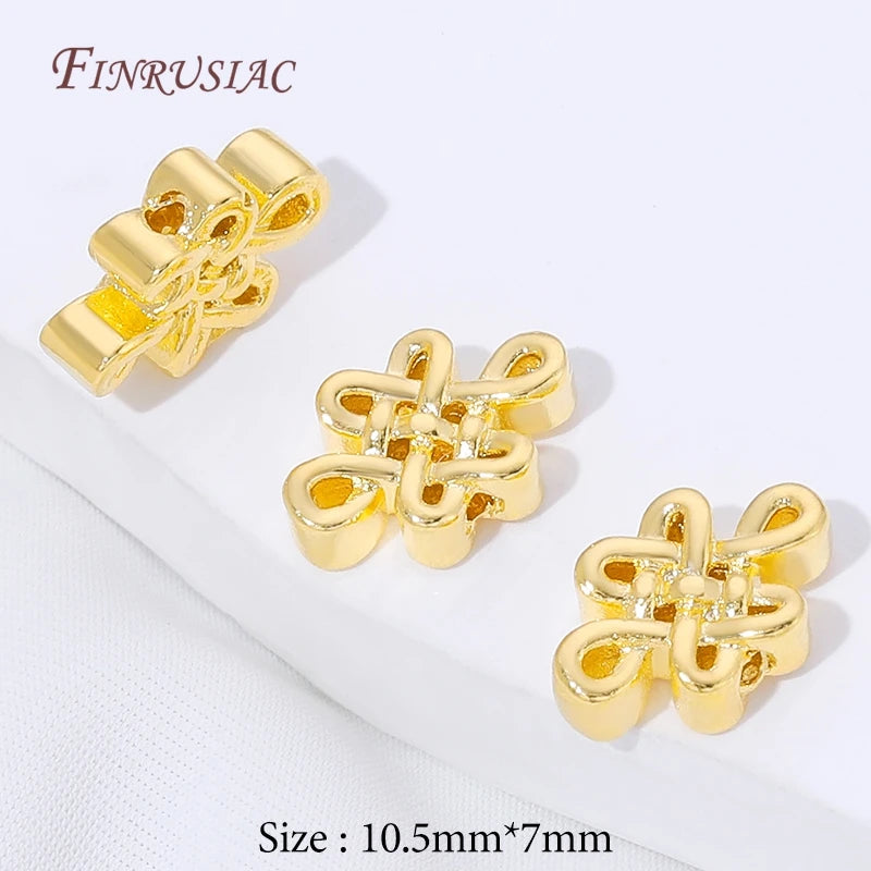 18K Gold Plated Brass Chinese Knot Spacer Beads – DIY Jewelry Jewelry Spacer Beads P3 18K Gold Plated 6 pcs