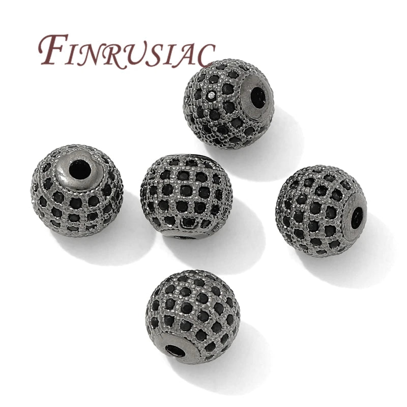 18K Gold Plated Zircon Spacer Beads – Brass DIY Jewelry Making Jewelry Spacer Beads P3