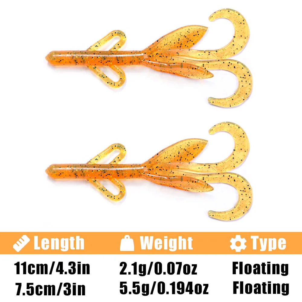 B&U Soft Crayfish Shrimp Creature Baits – Floating Bass Lures Soft Fishing Lure P3