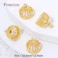 18K Gold Plated Filigree Dome Earring Caps | DIY Jewelry Findings Earring Bead Caps P3 18K Gold Plated 1 piece
