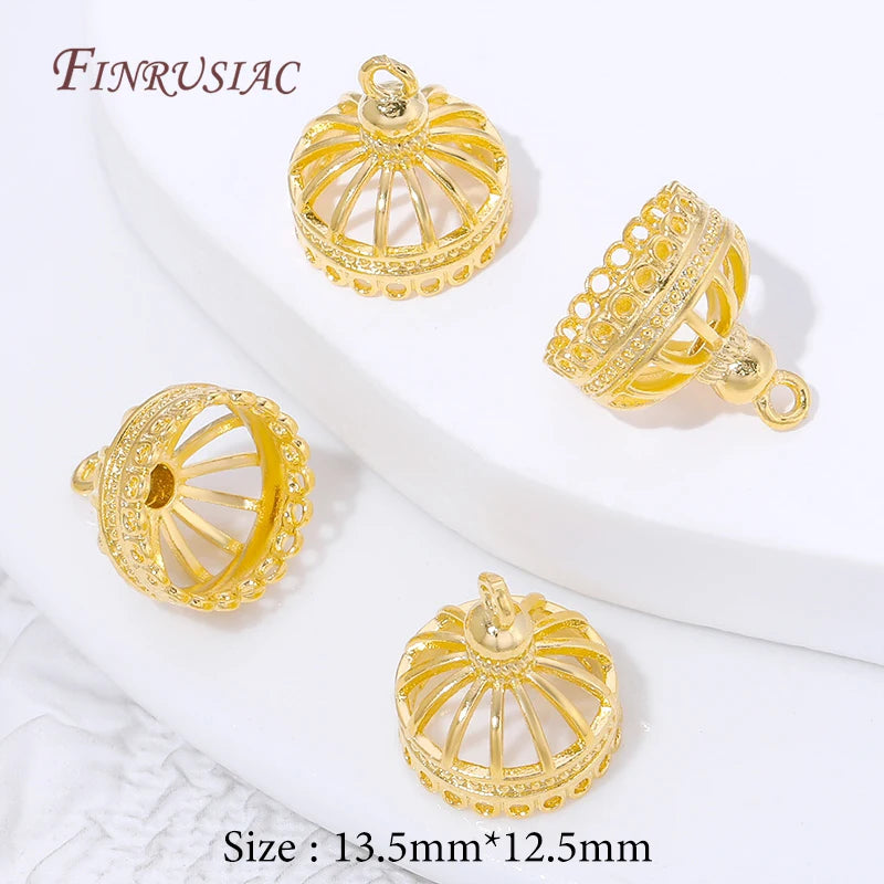 18K Gold Plated Filigree Dome Earring Caps | DIY Jewelry Findings Earring Bead Caps P3 18K Gold Plated 1 piece
