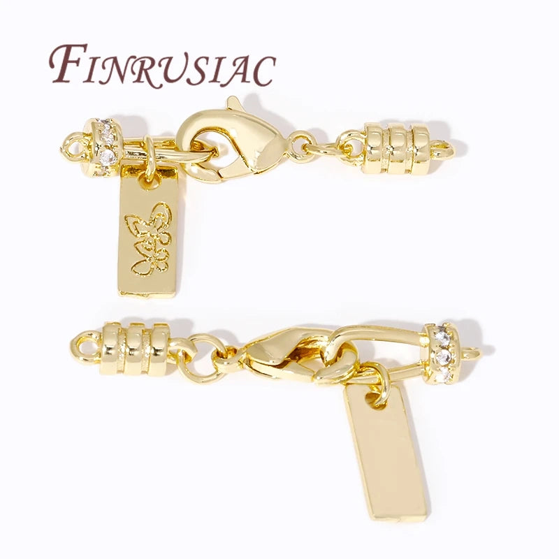 18K Gold Plated Brass Lobster Clasp End Connectors – DIY Jewelry Jewelry Findings P3